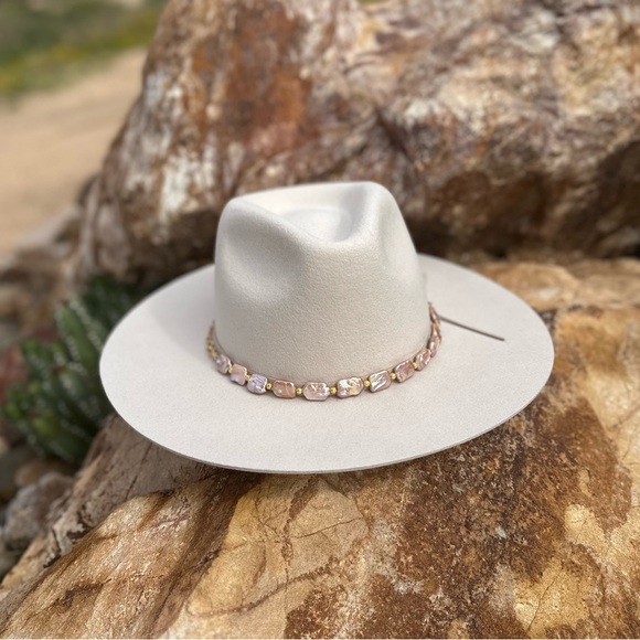 Freshwater Pearl Pink Hat Band - Picture 6 of 6